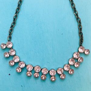 Custom crystal necklace with brass/copper detail